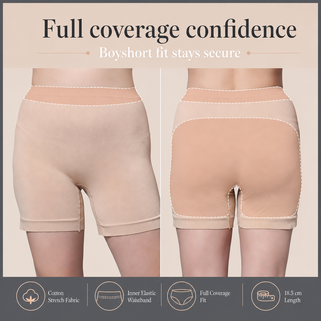 Stretchable High Rise Boyshorts | Free Size Micro Fabric Panty Boyshort