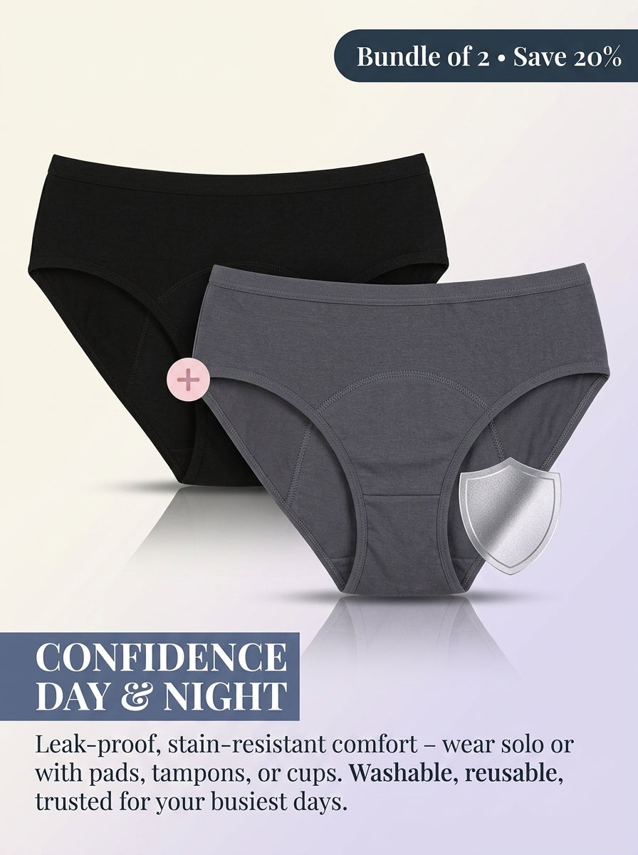 In Care Cotton Period Panties | Reusable Menstrual Underwear | Pack of 2