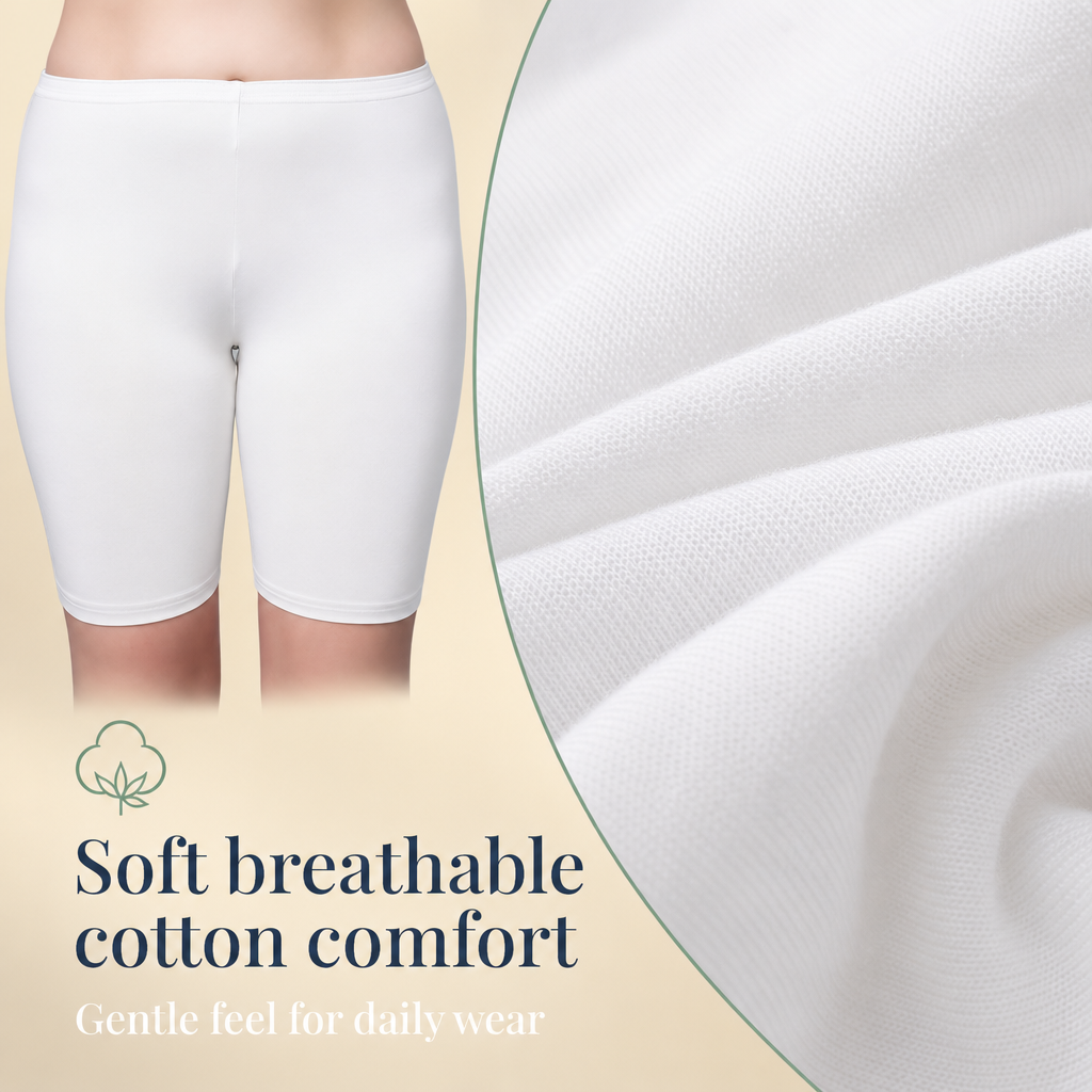 Cotton High Rise Boyshorts with Soft Elastic Waistband | Full Coverage