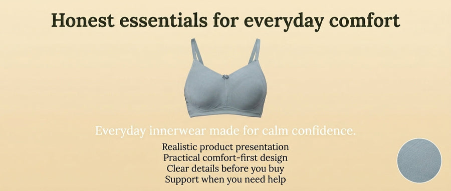 In Care soft sage everyday bra — honest innerwear made for calm confidence