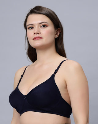 Medium coverage Non Padded Bra NavyBlue Pink color (Pack of 2)