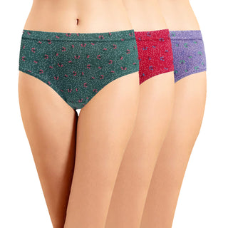 High Rise Hipster Panties with Inner Elastic - (Pack of 3) - Incare