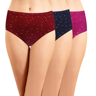 High Rise Hipster Panty with Inner Elastic (Pack of 3) - Incare