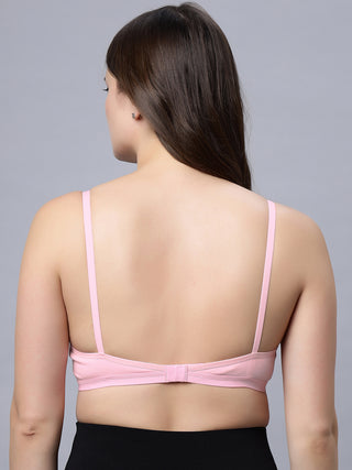 Half Coverage Non-Padded Pink Color Regular Bra (Pack of 1)