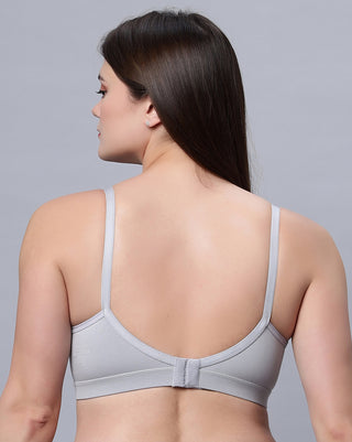 Full Coverage Non Padded Skin and Grey Color Bra (Pack of 2)