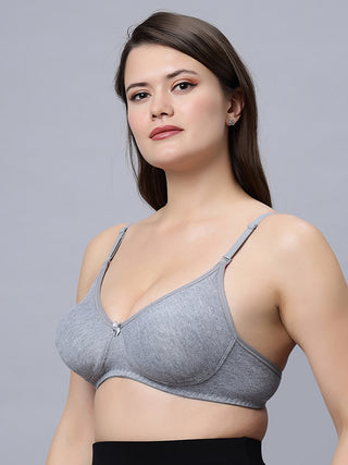 Non padded medium coverage White and Grey Color Everyday Bra (Pack of 2)