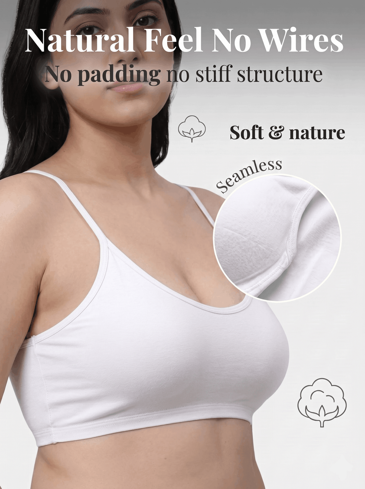 Slip-On Sports Bra - Non-Padded, Full Coverage