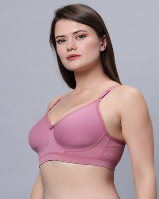 Full Coverage Non Padded Black and Onion Bra (Pack of 2)
