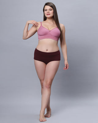 Full Coverage Non Padded Black and Onion Bra (Pack of 2)