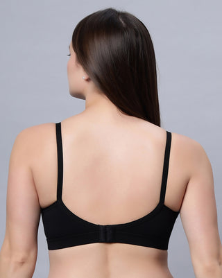 Full Coverage Non Padded Black and Onion Bra (Pack of 2)