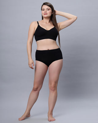 Full Coverage Non Padded Black and Onion Bra (Pack of 2)