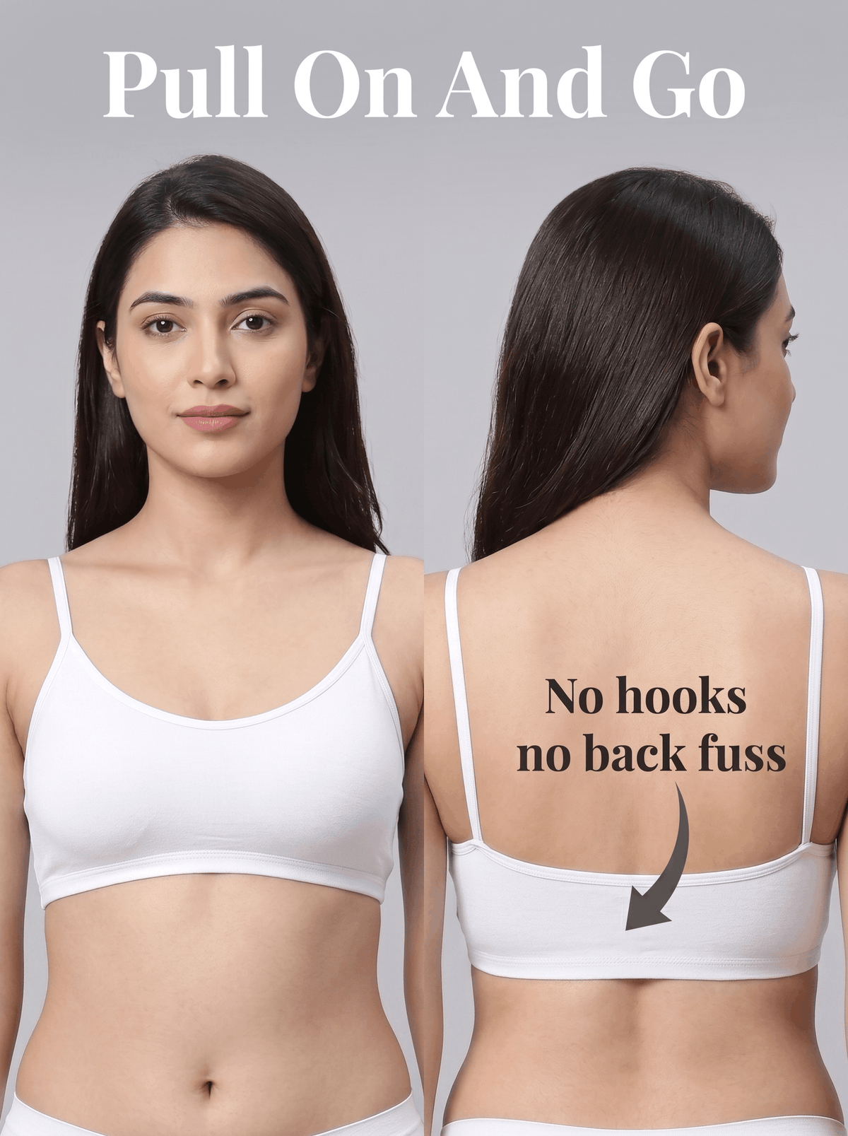 Slip-On Sports Bra - Non-Padded, Full Coverage