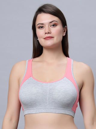 Full coverage removable padding Skin and Greypeach color Sports Bra (Pack of 2)