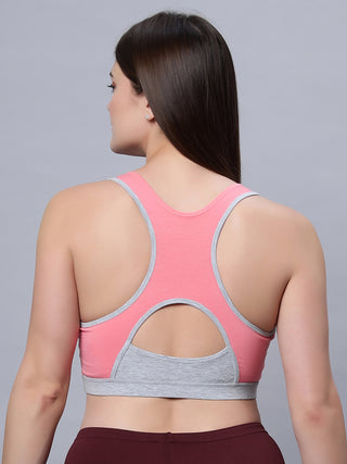 Full coverage removable padding Skin and Greypeach color Sports Bra (Pack of 2)