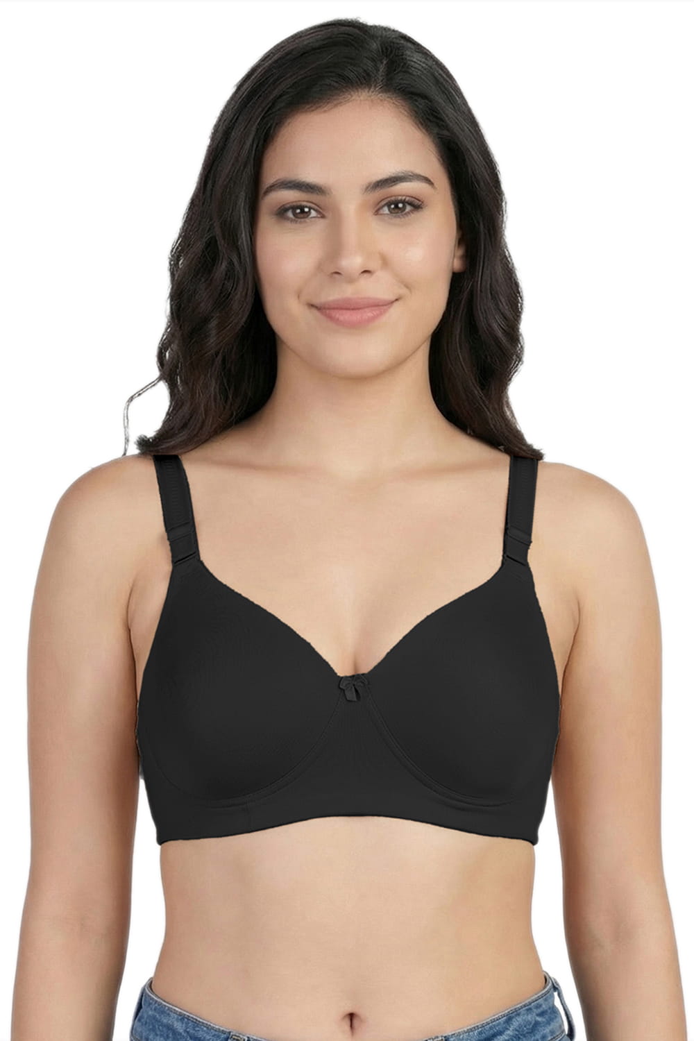 Seamless Padded T-Shirt Bra - C Cup in Skin, Black & White