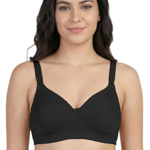 Seamless Padded T-Shirt Bra - C Cup in Skin, Black & White
