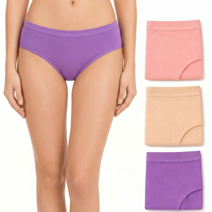 Cotton Hipster Panties Pack of 3 – Outer Elastic, Full Coverage | In Care