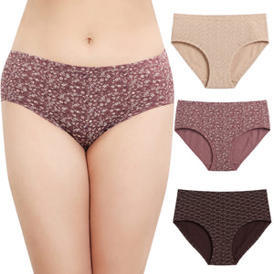 Cotton Hipster Panty Combo – Nude, Mauve & Espresso, Pack of 3