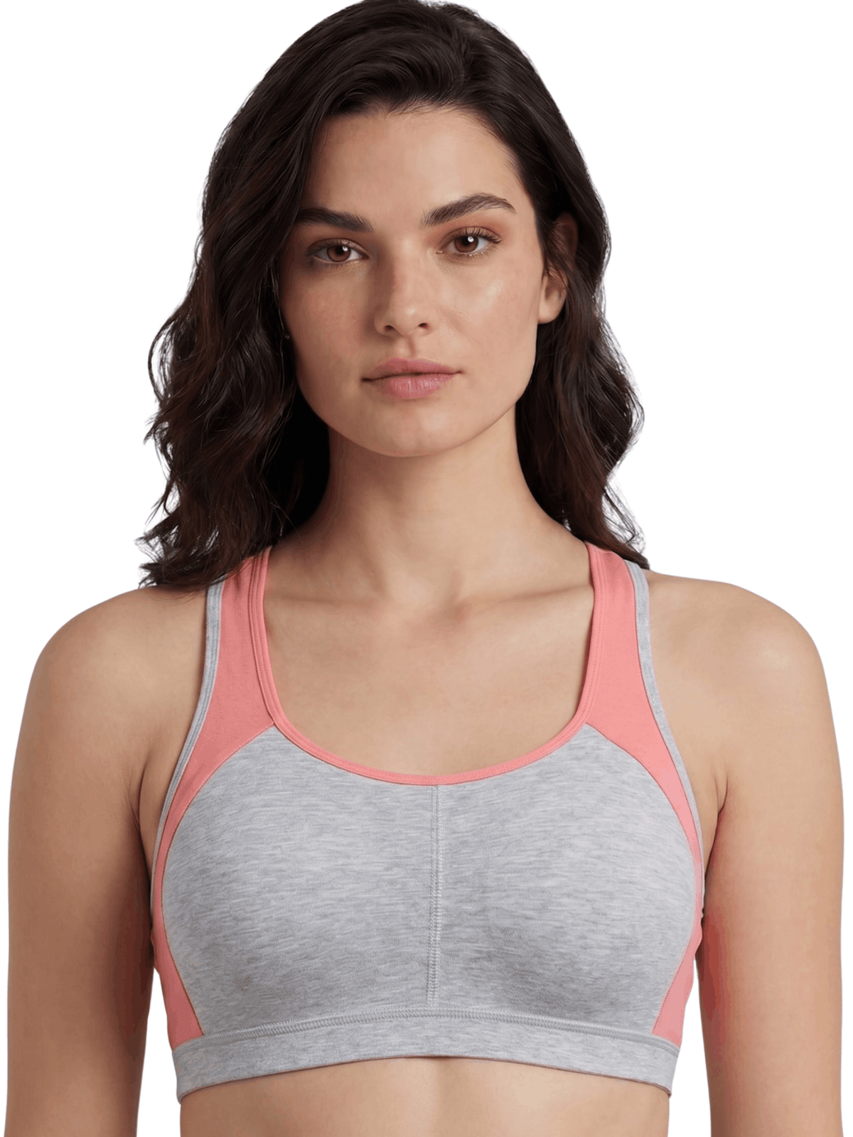 Padded Sports Bra with Removable Cups & Adjustable Straps