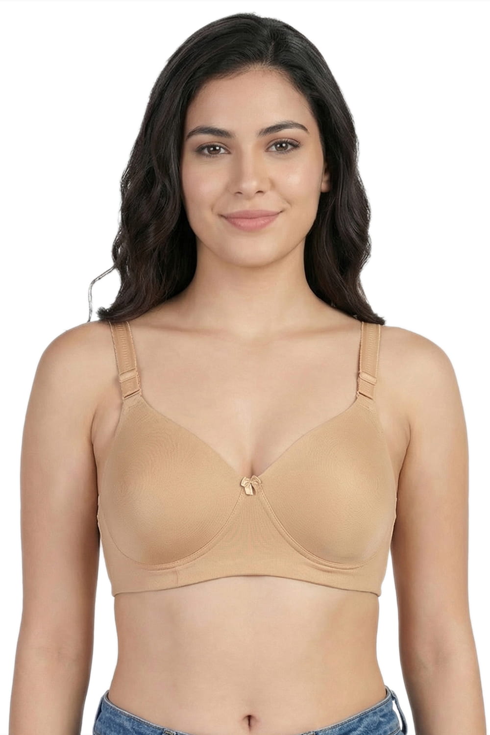Seamless Padded T-Shirt Bra - C Cup in Skin, Black & White