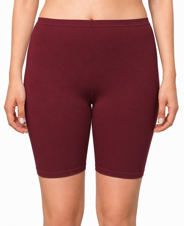 Cotton High Rise Boyshorts with Soft Elastic Waistband | Full Coverage