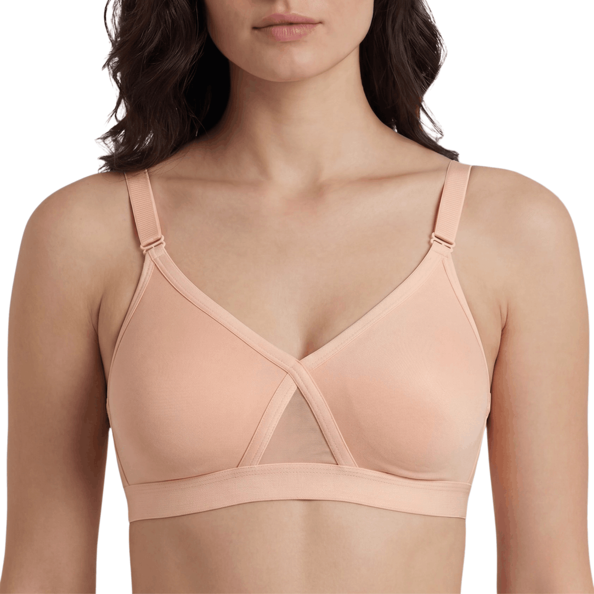 Full Coverage Non-Padded Bra in Soft Interlock Fabric - AlplSenorita, D Cup