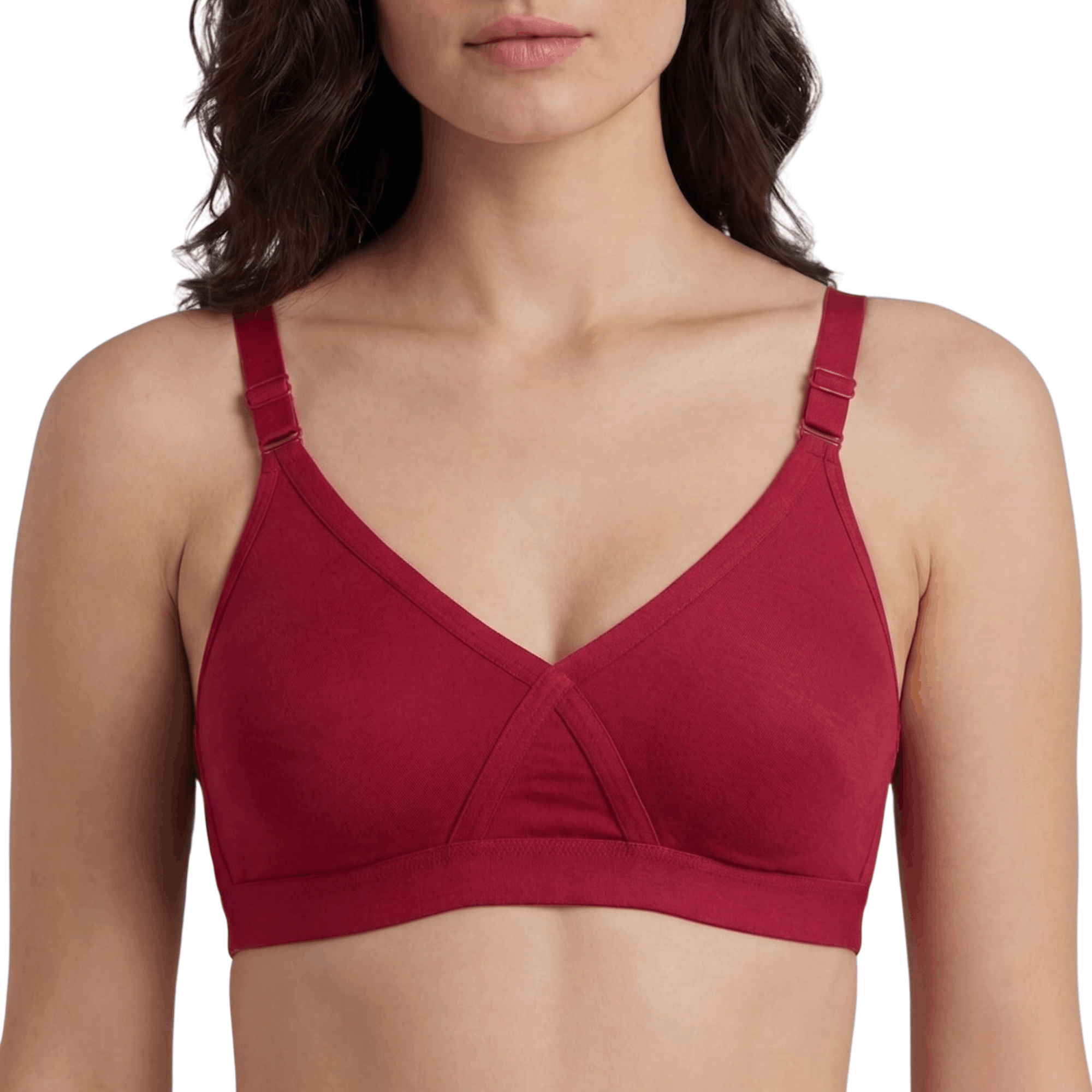 Full Coverage Non-Padded Bra in Soft Interlock Fabric - AlplSenorita, D Cup