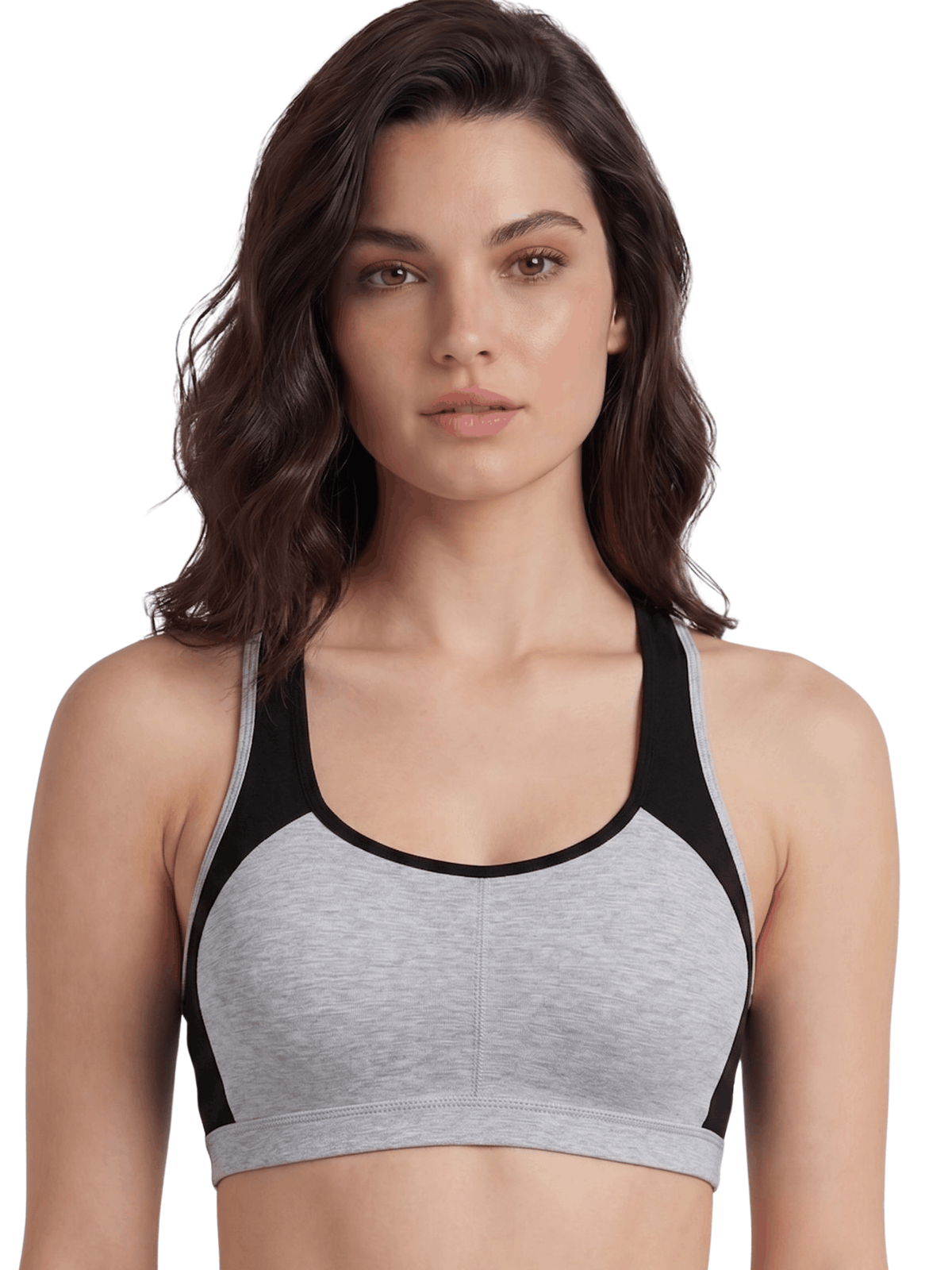 Padded Sports Bra with Removable Cups & Adjustable Straps