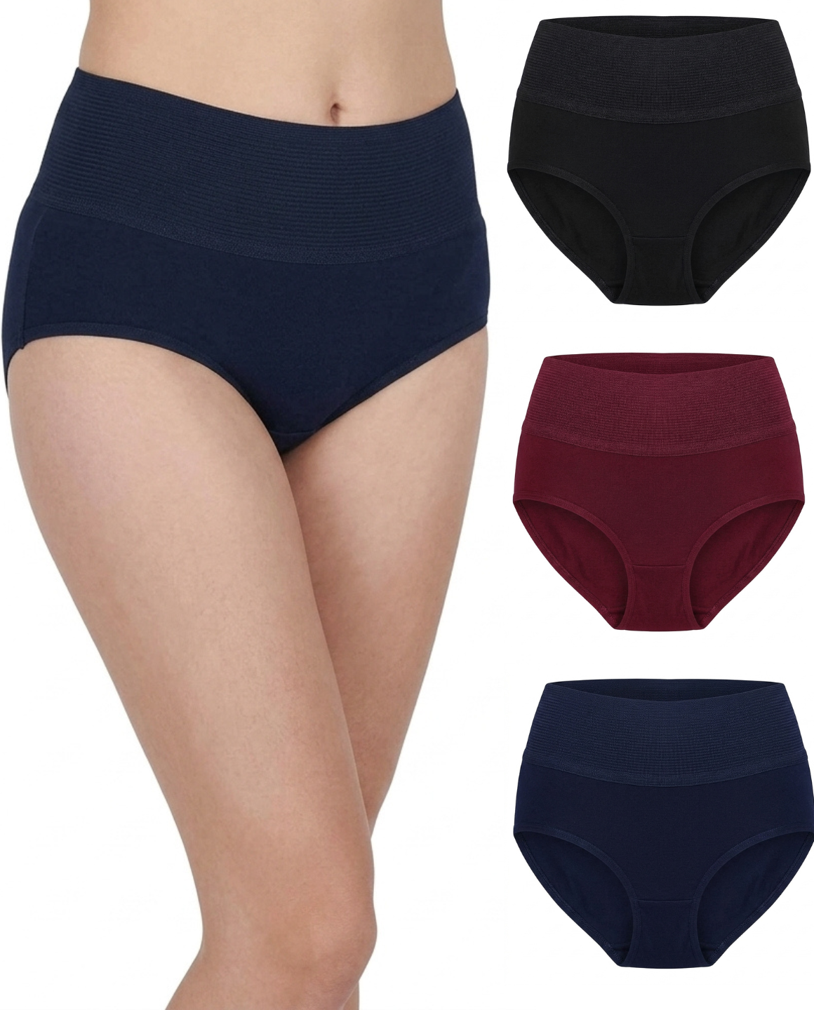 Belly Control Panties for Women | Broad Elastic Waistband | Pack of 3