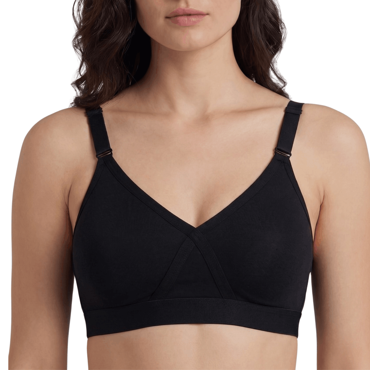 Full Coverage Non-Padded Bra in Soft Interlock Fabric - AlplSenorita, D Cup