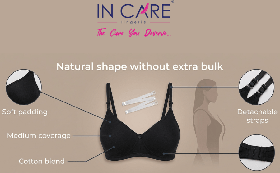 Medium Coverage Non-Padded Bra | Detachable Transparent Straps specification image
