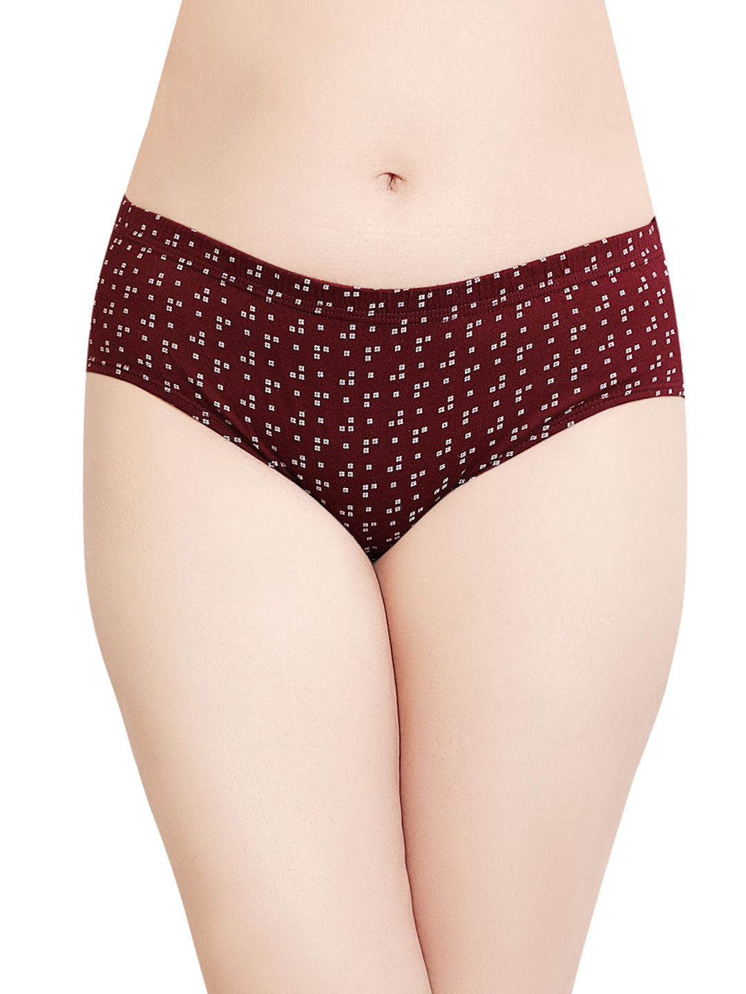 In Care Pack of 3 Printed Mid Rise Inner Elastic Hipster Panties (ICIN-118)
