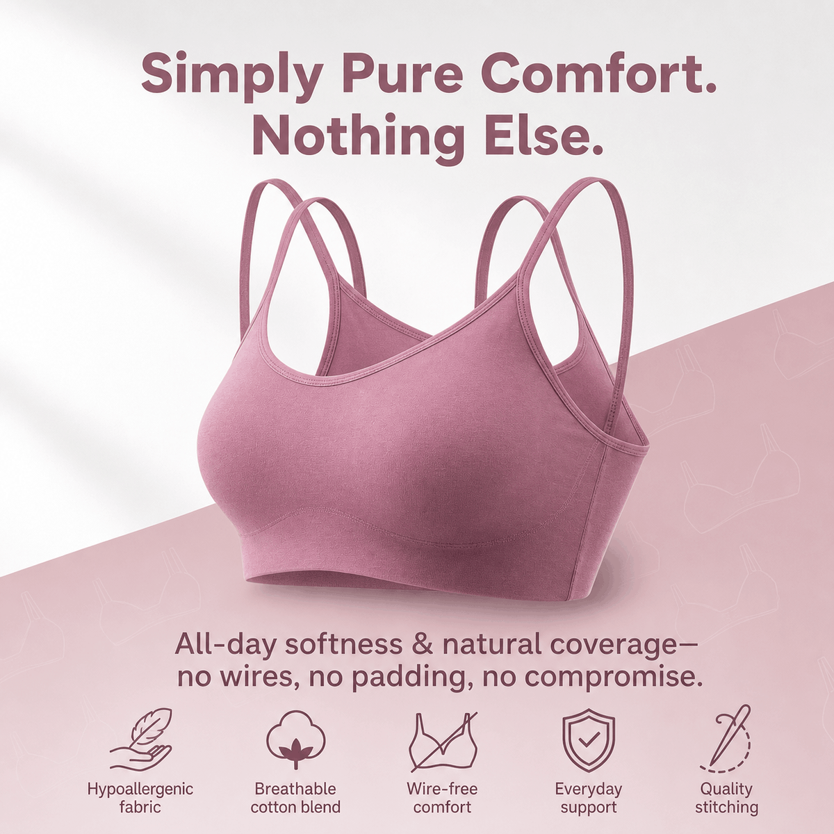 Full Coverage Non-Padded Sports Bra - 6 Colours