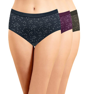 High Rise Full Coverage Outer Elastic Hipster Panty (Pack of 3) - Incare