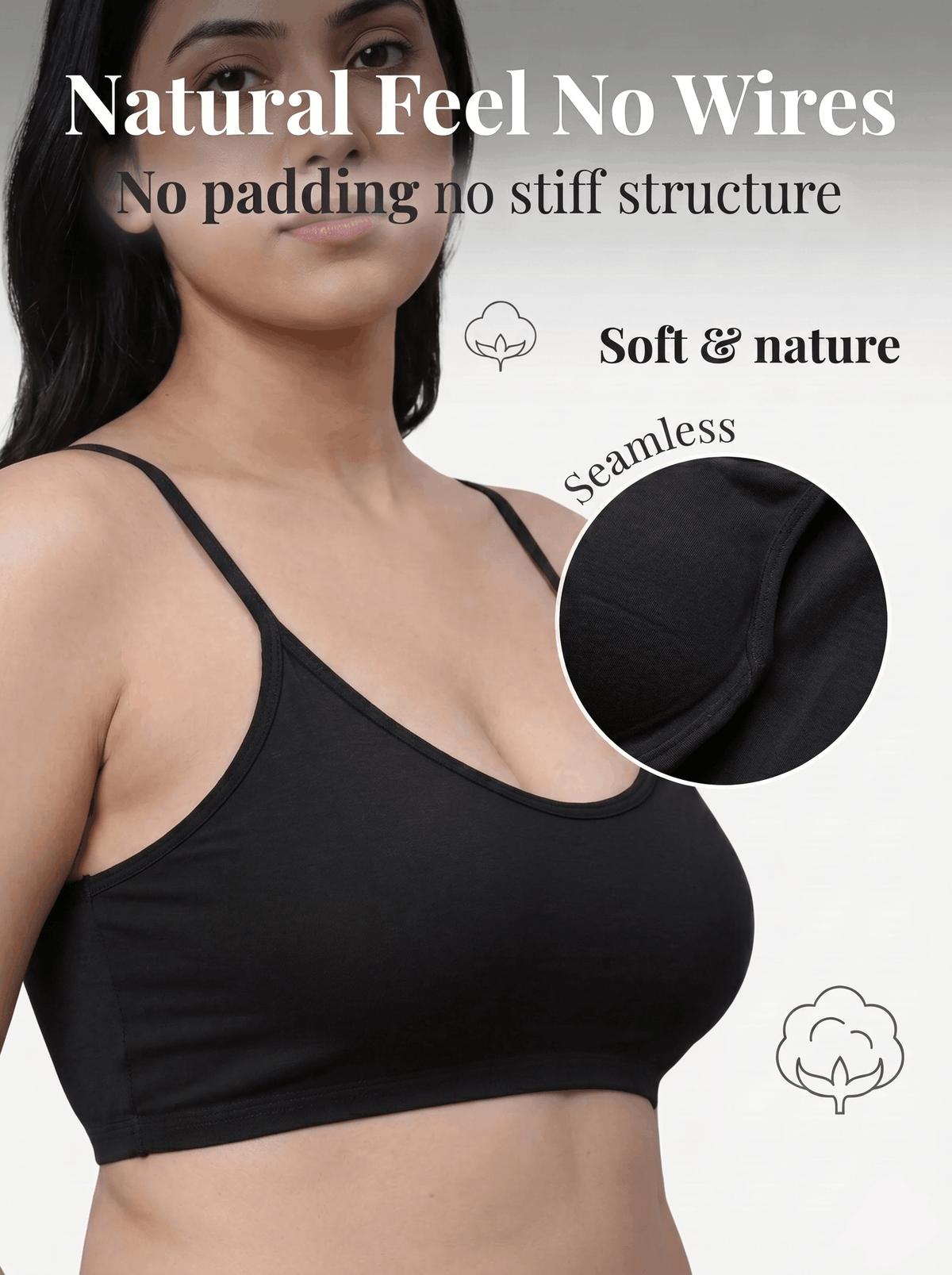 Slip-On Sports Bra - Non-Padded, Full Coverage
