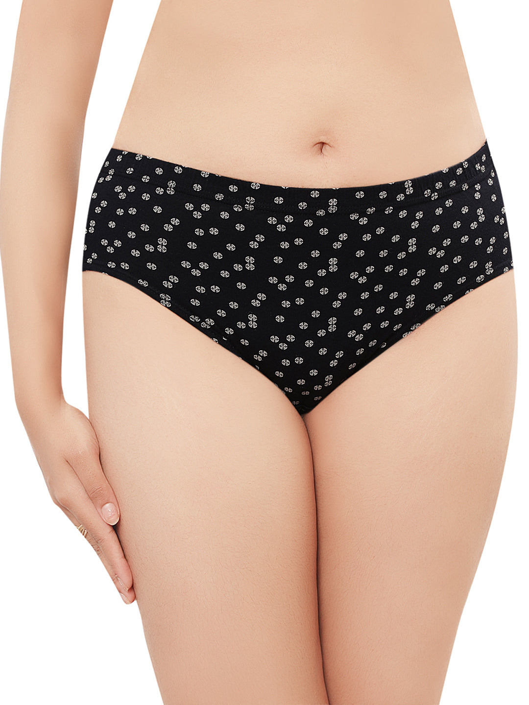 In Care Pack of 3 Printed Mid Rise Inner Elastic Hipster Panties (ICIN-114)