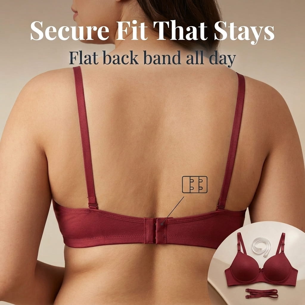 Non-Padded T-Shirt Bra with Transparent Detachable Straps - Navya