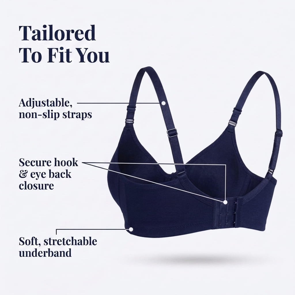 Full Coverage Non-Padded T-Shirt Bra | Non-Wired Wide Straps D Cup
