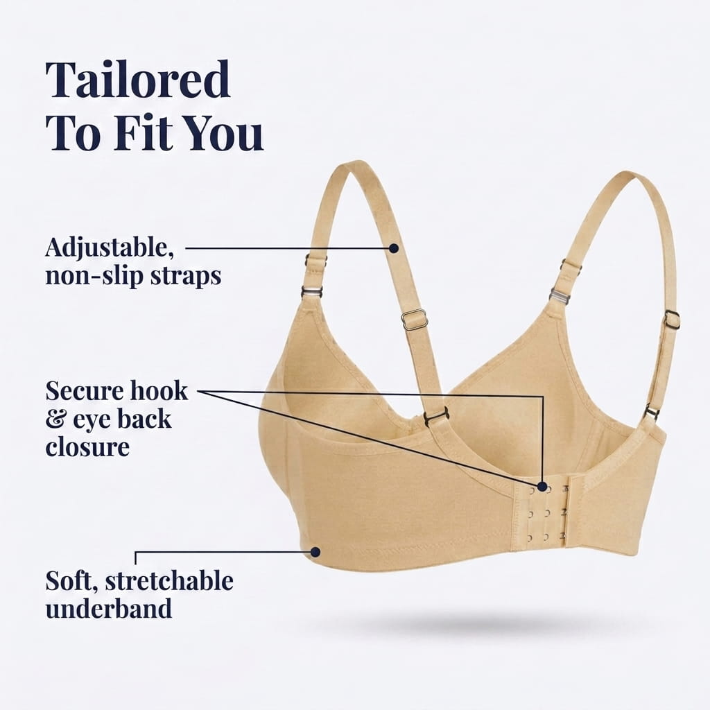 Non-Padded Full Coverage Cotton Bra for Women – Wire Free, Moulded Cups (Suhana)