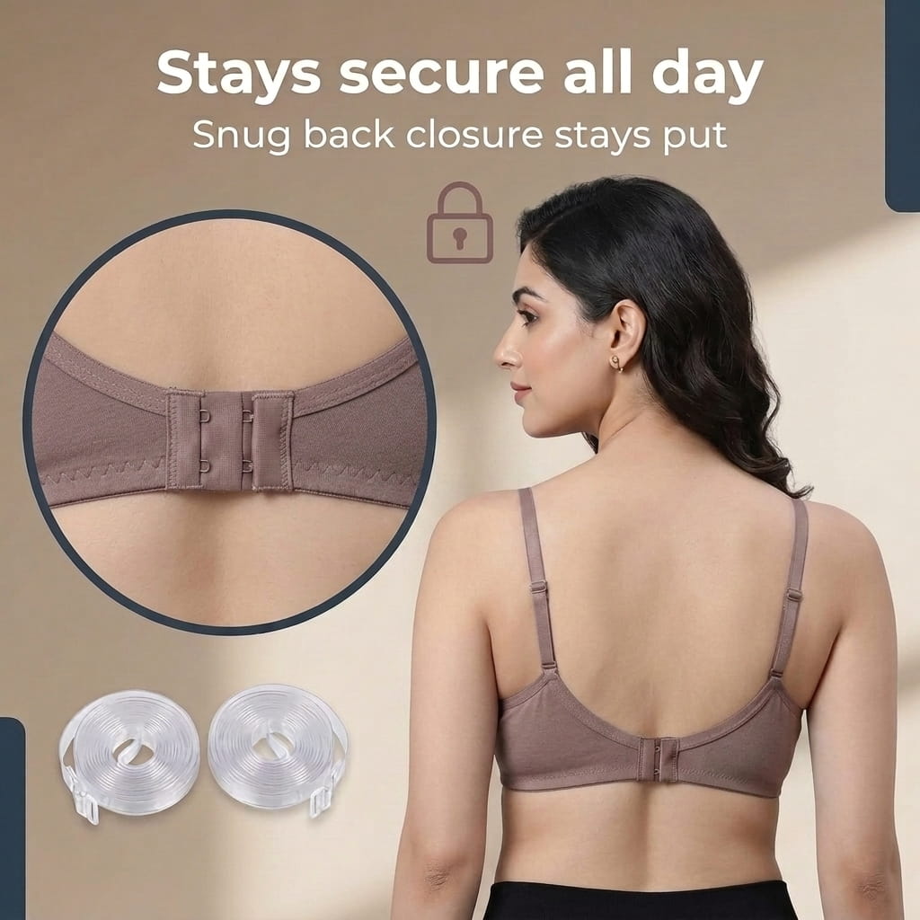 Medium Coverage Non-Padded Bra | Detachable Transparent Straps