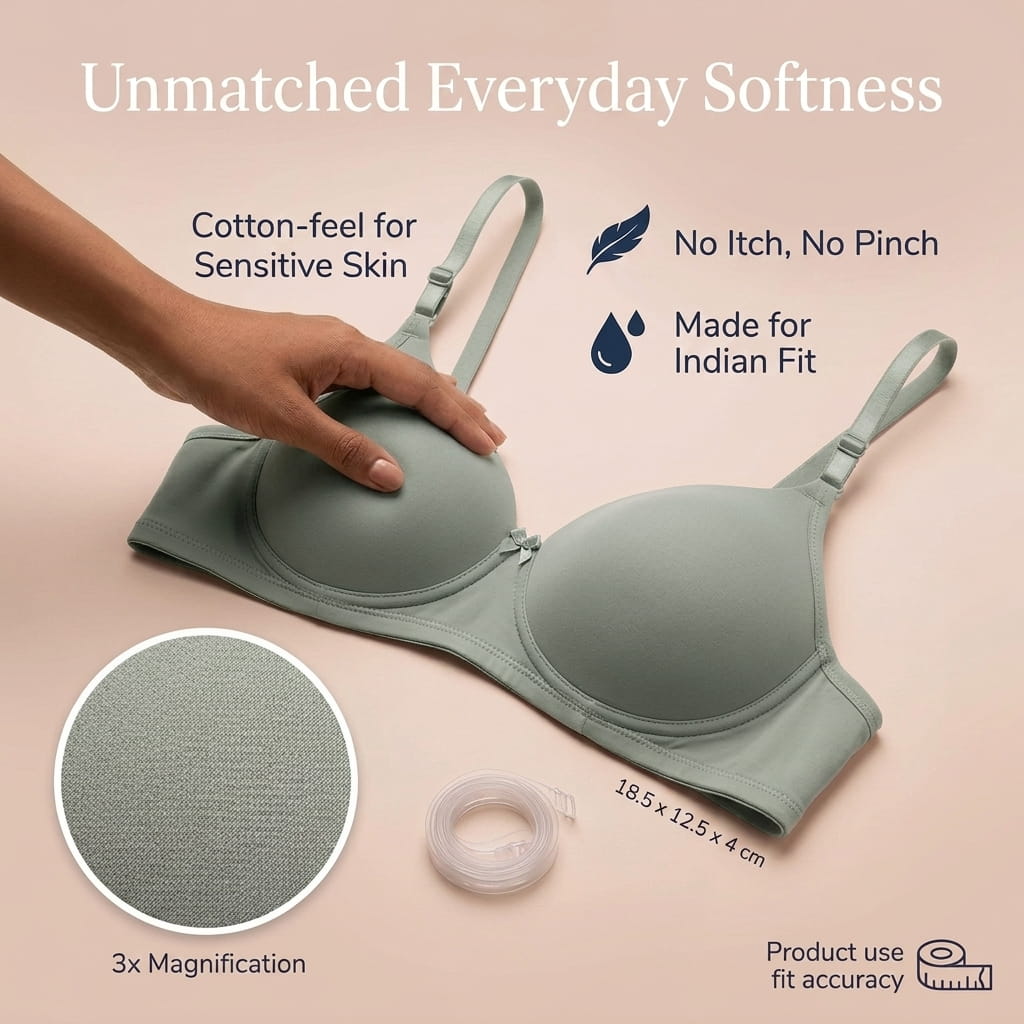 Half Coverage Padded T-Shirt Bra - B Cup