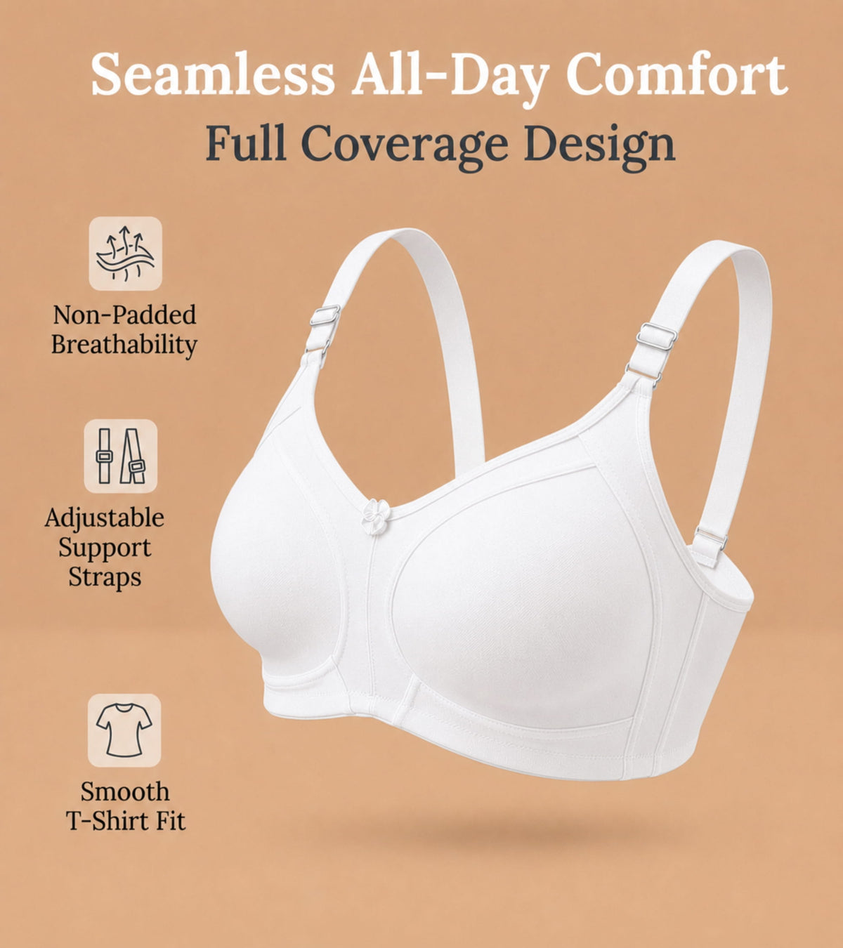 Smooth Full Coverage Non-Padded T-Shirt Bra - AlplSpaceX, C Cup