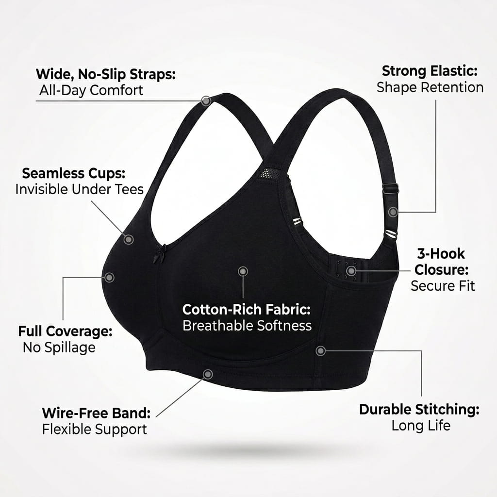 Full Coverage Non-Padded T-Shirt Bra in Polyamide - AlplSecret, C Cup