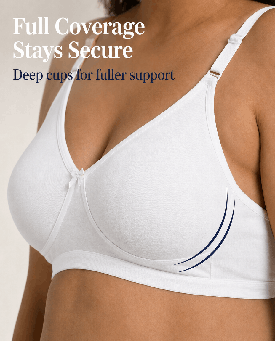 Plus Size Full Coverage Non-Padded Bra -E Cup (36E-46E)