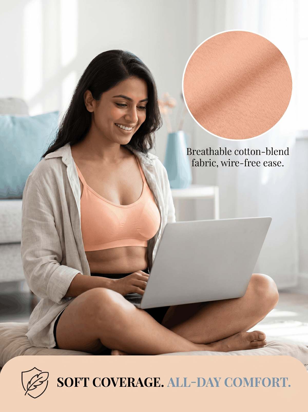 Full Coverage Non-Padded Sports Bra - 6 Colours