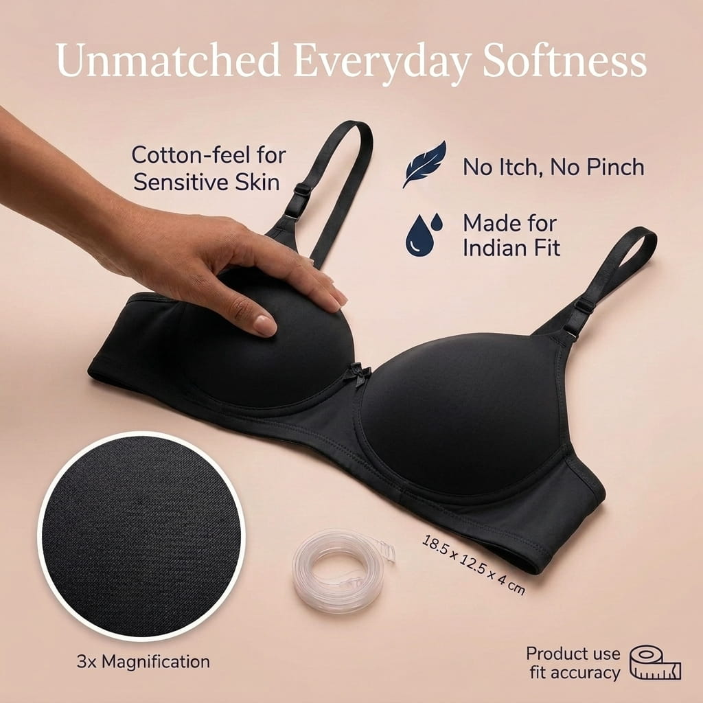 Half Coverage Padded T-Shirt Bra - B Cup