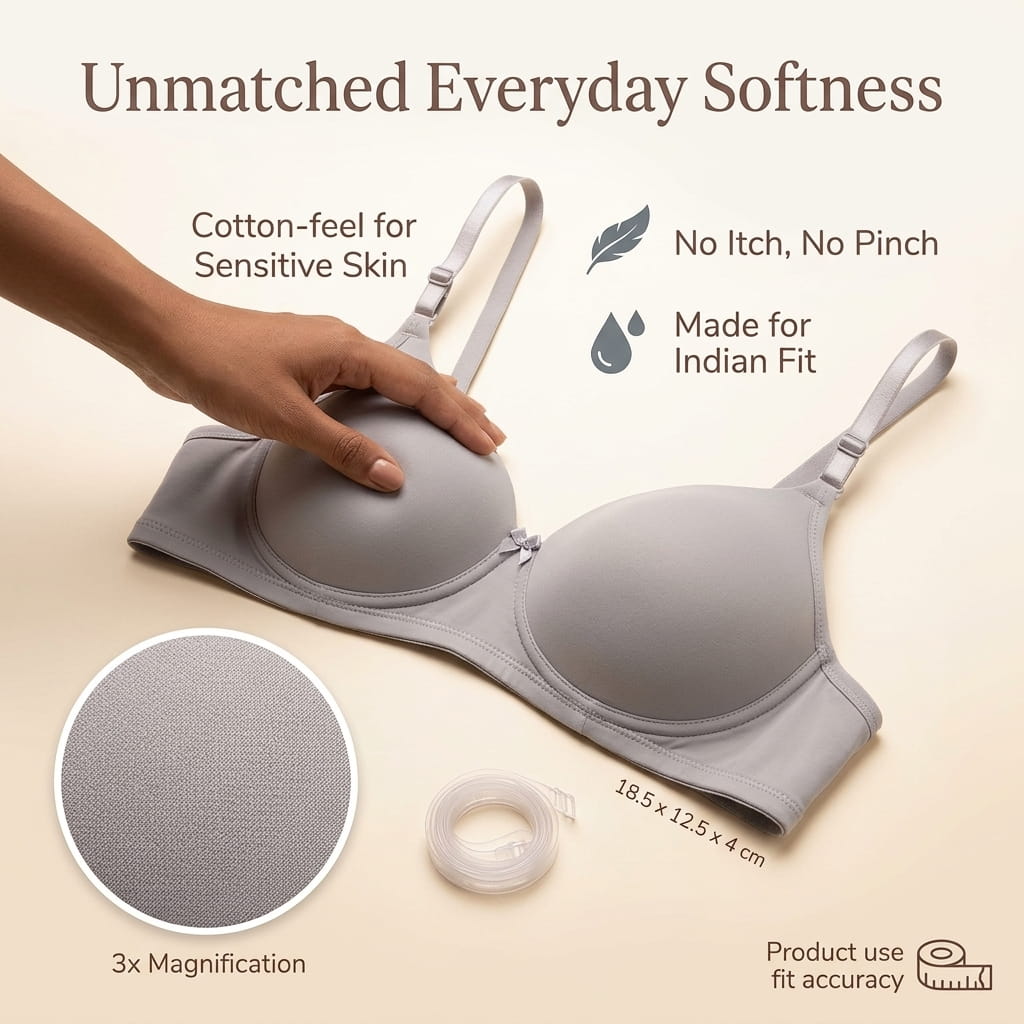 Half Coverage Padded T-Shirt Bra - B Cup