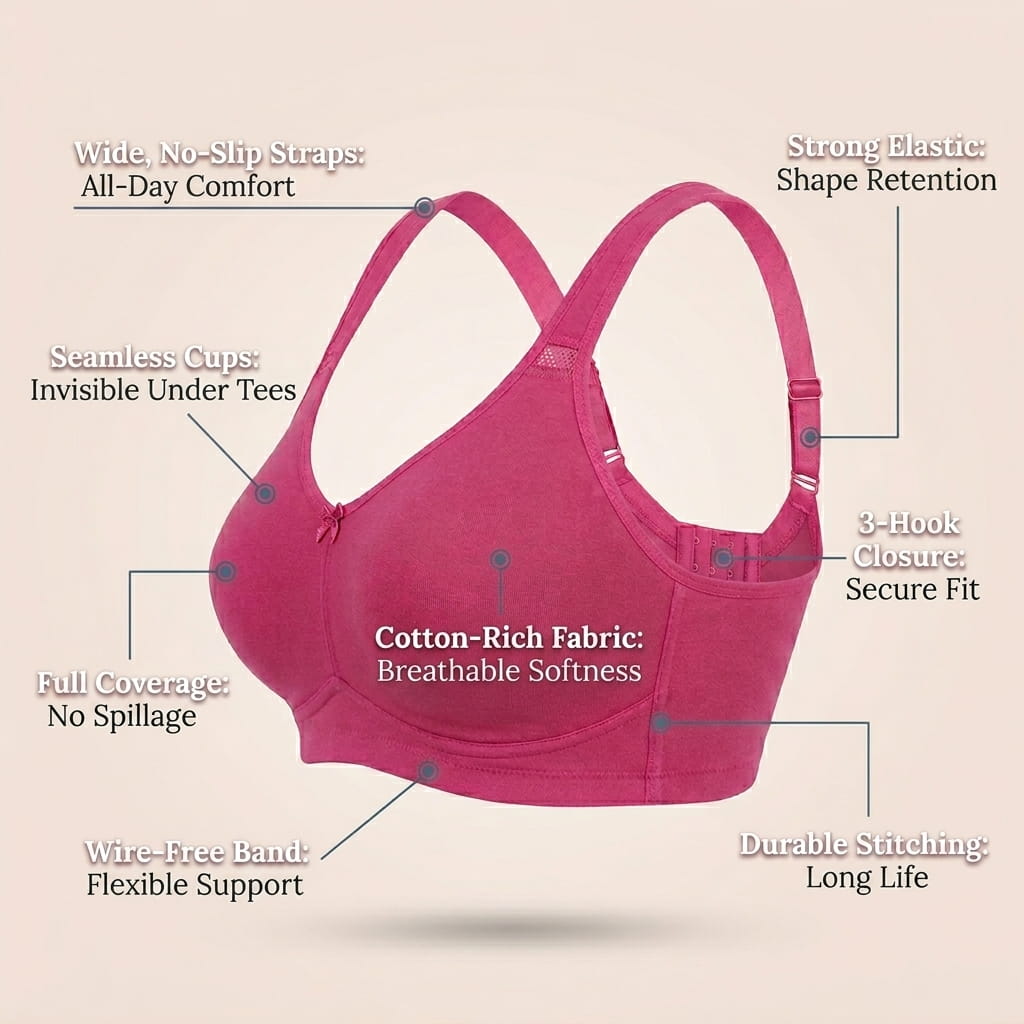 Full Coverage Non-Padded T-Shirt Bra in Polyamide - AlplSecret, D Cup