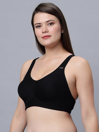 Non padded full coverage Black and White Color Bra (Pack of 2)