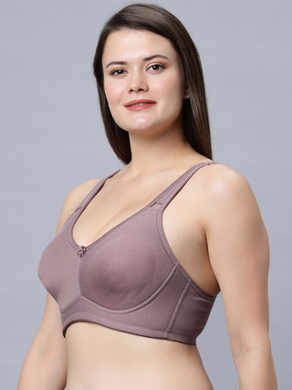 Full coverage non padded T-shirt  Mouse and White Color Bra (Pack of 2)